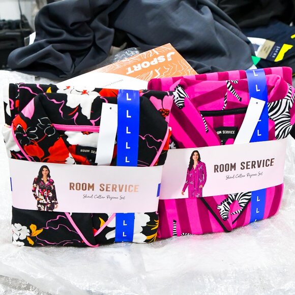 2 Room Service Women's Shawl Collar Pajama Sets. Price is for 2 - Picture 1 of 11